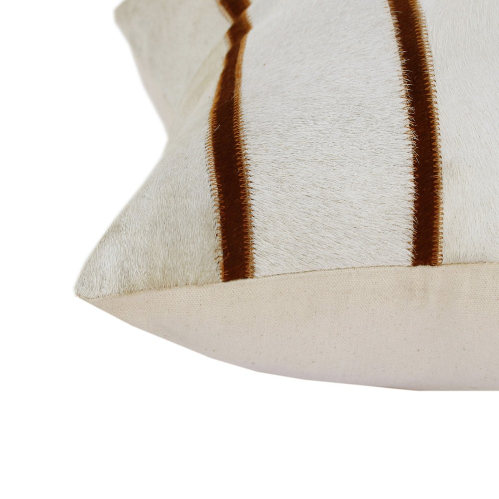 20" Brown and Ivory Throw Pillow