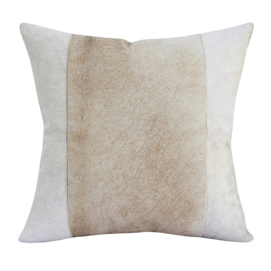 20" Beige and Ivory Throw Pillow