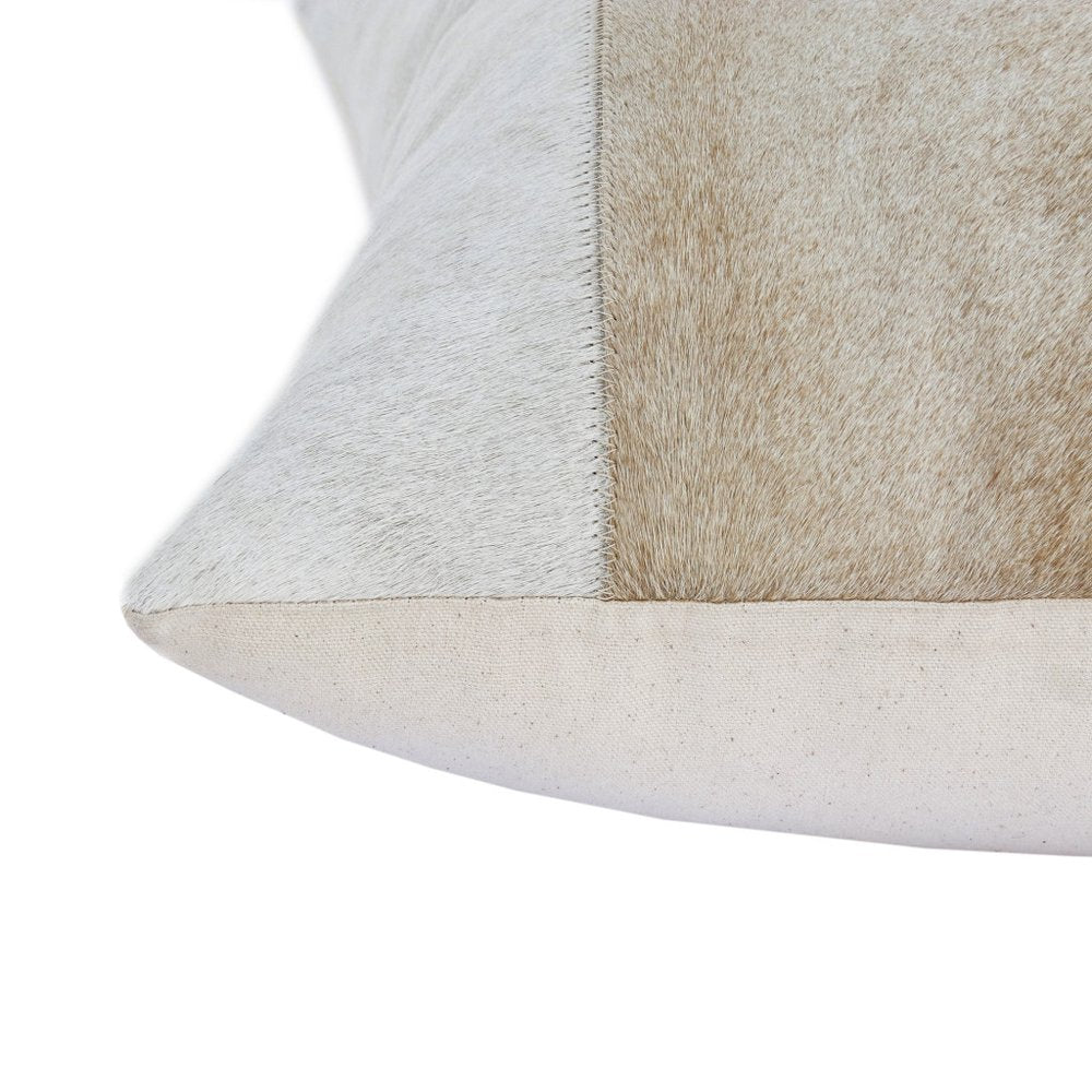 20" Beige and Ivory Throw Pillow