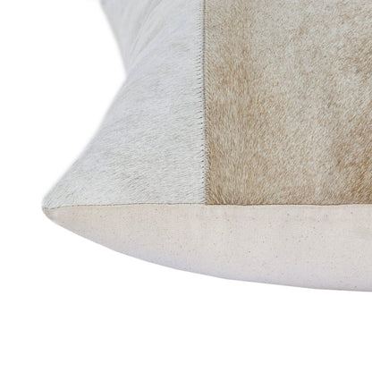20" Beige and Ivory Throw Pillow