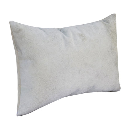 16" X 24" Ivory Faux Leather Zippered Pillow