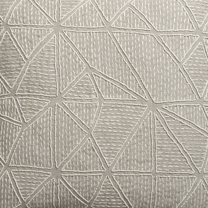 20" Beige and Ivory Throw Pillow with Embroidery and Fringe