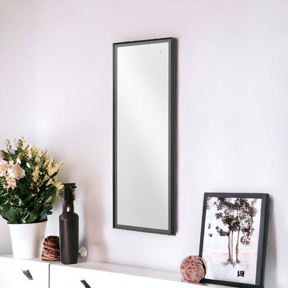 53" Black Lighted Metal Framed Accent Mirror