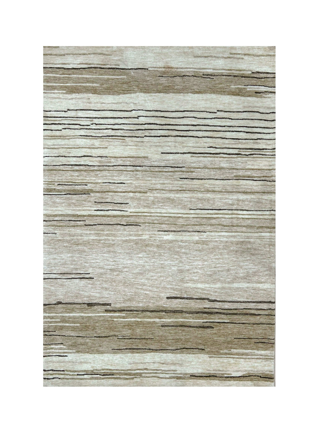 5' X 8' Beige and Brown Abstract Power Loom Distressed Area Rug