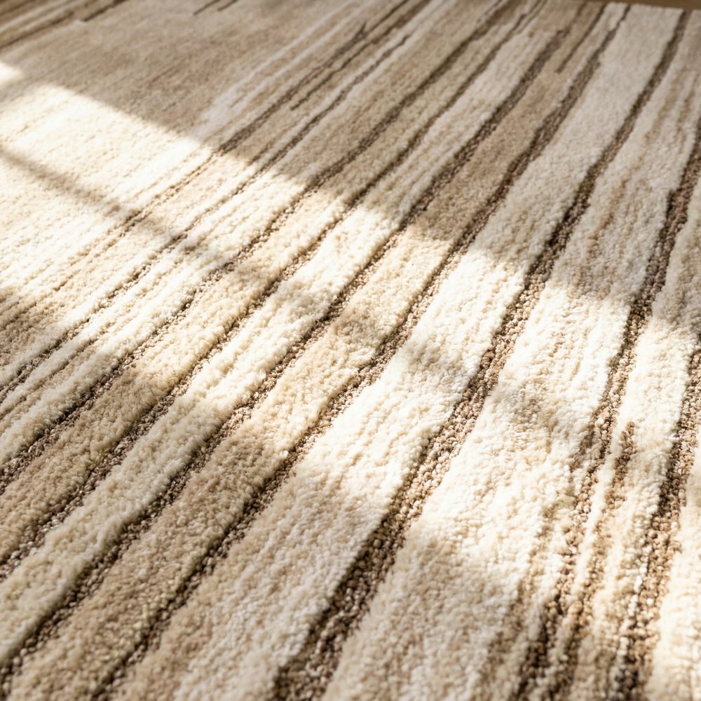 7' X 10' Beige and Brown Abstract Power Loom Distressed Non Skid Area Rug
