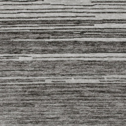 5' X 8' Gray and Black Abstract Power Loom Distressed Non Skid Area Rug
