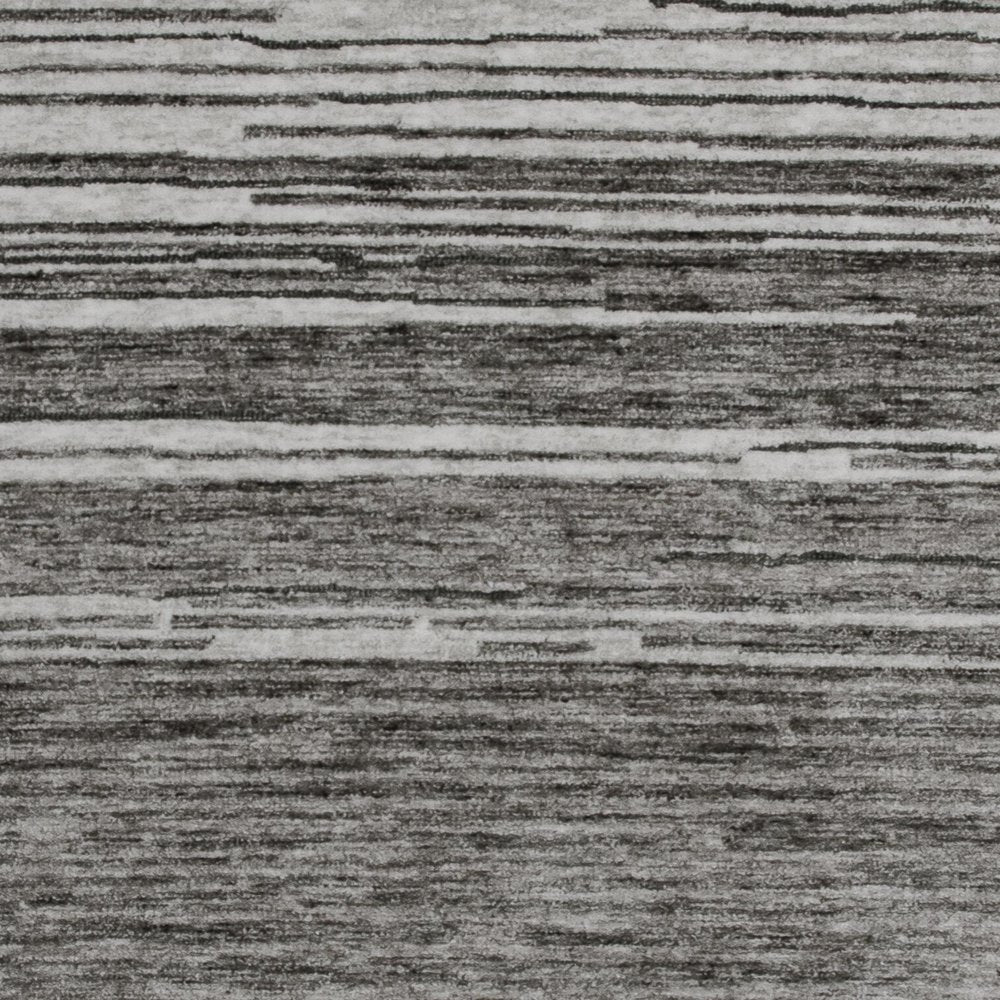 5' X 8' Gray and Black Abstract Power Loom Distressed Non Skid Area Rug