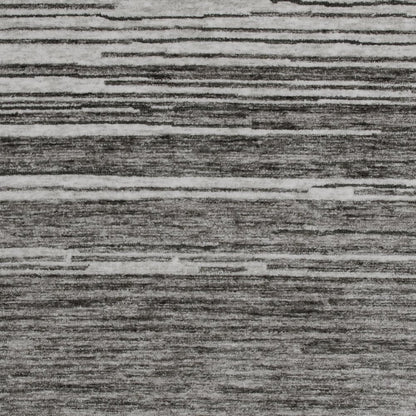5' X 8' Gray and Black Abstract Power Loom Distressed Non Skid Area Rug