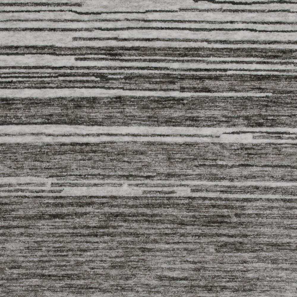 5' X 8' Gray and Black Abstract Power Loom Distressed Non Skid Area Rug