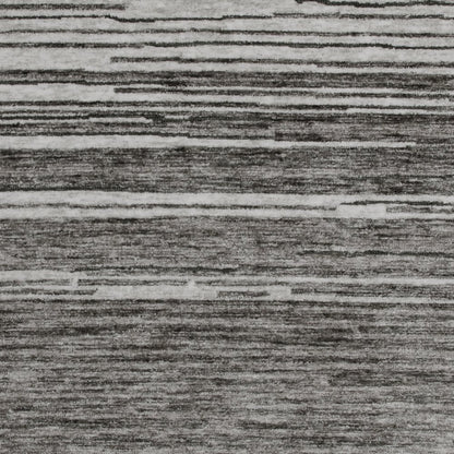 5' X 8' Gray and Black Abstract Power Loom Distressed Non Skid Area Rug