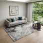 5' X 8' Gray and Black Abstract Power Loom Distressed Non Skid Area Rug