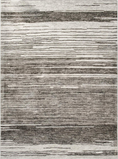 7' X 10' Gray and Black Abstract Power Loom Distressed Non Skid Area Rug