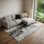 7' X 10' Gray and Black Abstract Power Loom Distressed Non Skid Area Rug