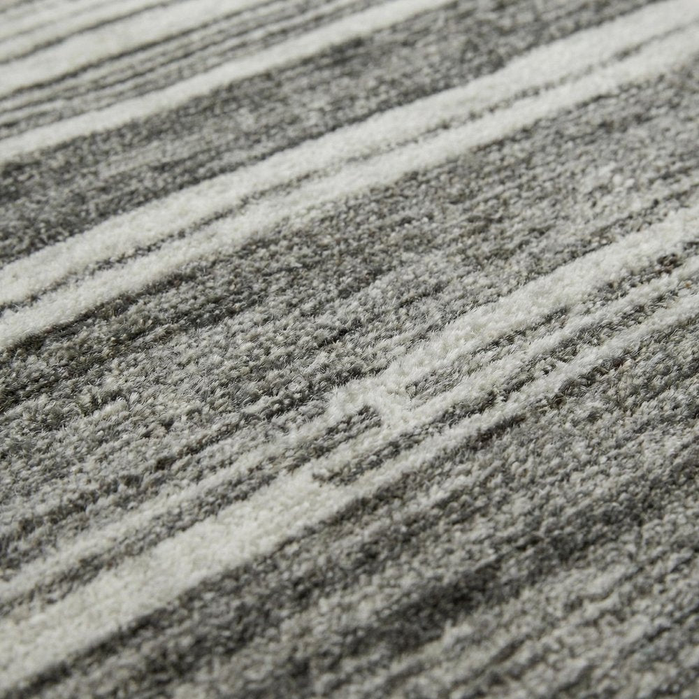 8' X 11' Gray and Black Abstract Power Loom Distressed Non Skid Area Rug