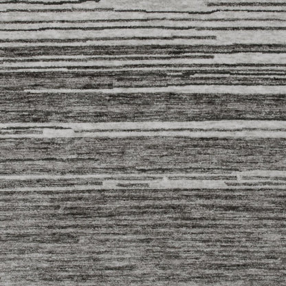 8' X 11' Gray and Black Abstract Power Loom Distressed Non Skid Area Rug