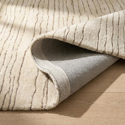 5' X 8' Beige and Gray Abstract Power Loom Distressed Non Skid Area Rug