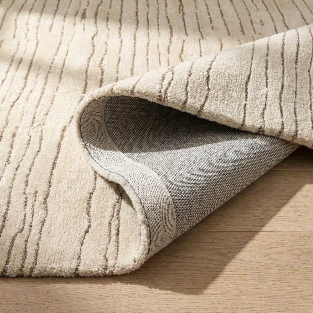 5' X 8' Beige and Gray Abstract Power Loom Distressed Non Skid Area Rug