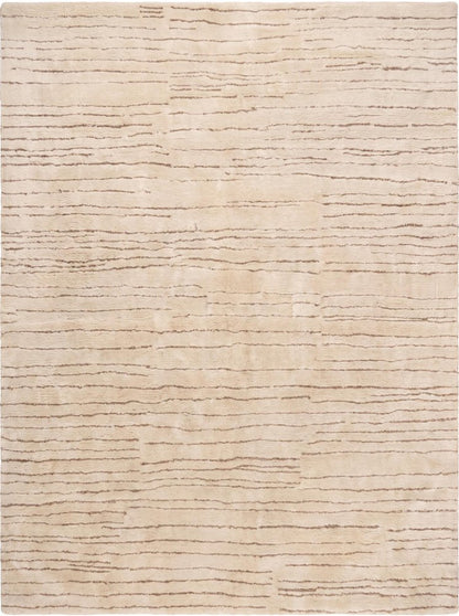 5' X 8' Beige and Gray Abstract Power Loom Distressed Non Skid Area Rug