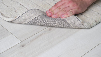 5' X 8' Beige and Gray Abstract Power Loom Distressed Non Skid Area Rug