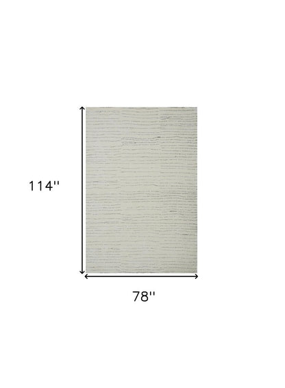 7' X 10' Beige and Gray Abstract Power Loom Distressed Non Skid Area Rug