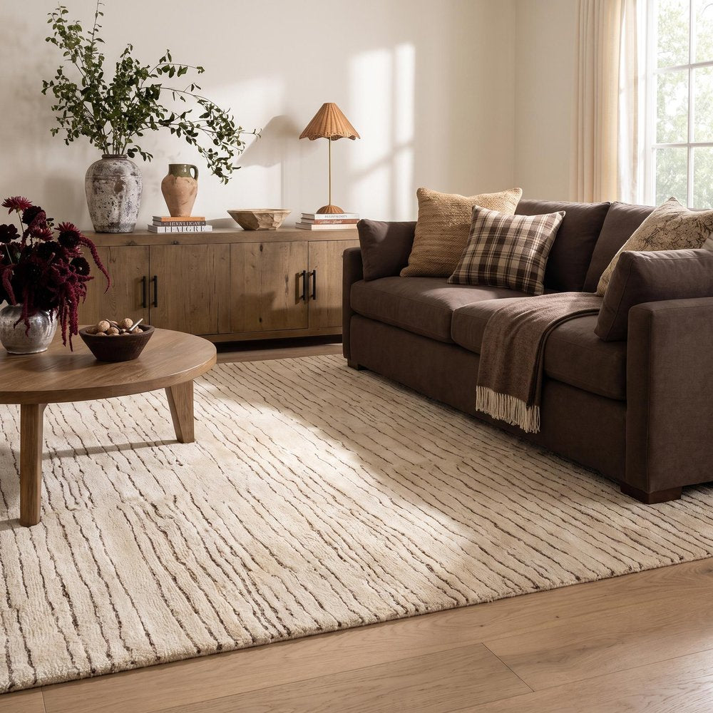 7' X 10' Beige and Gray Abstract Power Loom Distressed Non Skid Area Rug