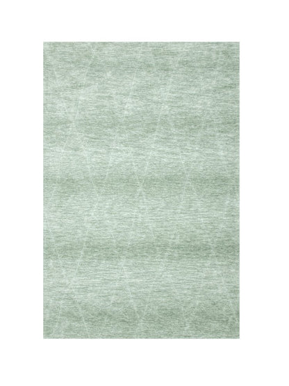 5' X 8' Green and Ivory Geometric Power Loom Distressed Non Skid Area Rug