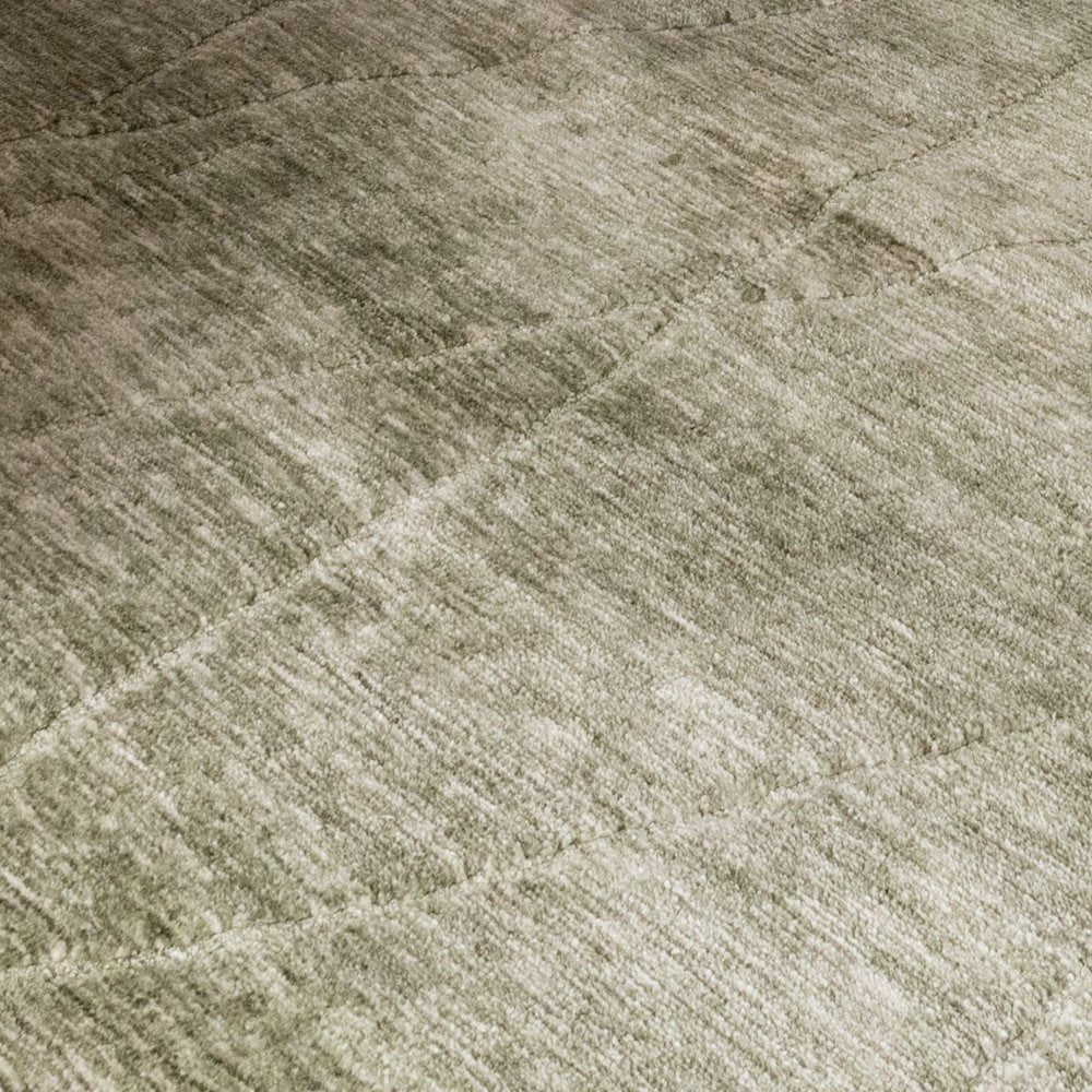 7' X 10' Green and Ivory Geometric Power Loom Distressed Non Skid Area Rug