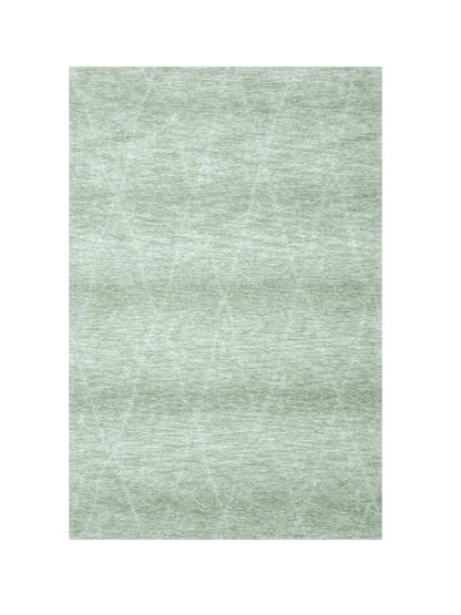 8' X 11' Green and Ivory Geometric Power Loom Distressed Non Skid Area Rug