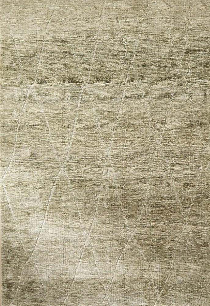 8' X 11' Green and Ivory Geometric Power Loom Distressed Non Skid Area Rug