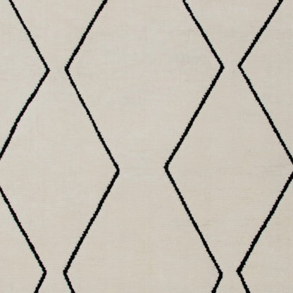 7' X 10' Beige and Black Geometric Power Loom Distressed Non Skid Area Rug