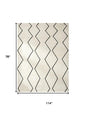 7' X 10' Beige and Black Geometric Power Loom Distressed Non Skid Area Rug