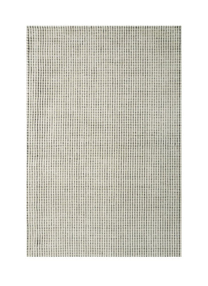 5' X 8' Beige and Black Checkered Power Loom Distressed Area Rug