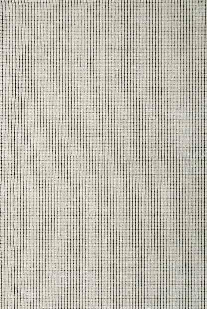 5' X 8' Beige and Black Checkered Power Loom Distressed Area Rug