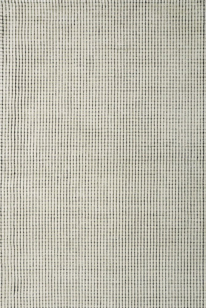 5' X 8' Beige and Black Checkered Power Loom Distressed Area Rug