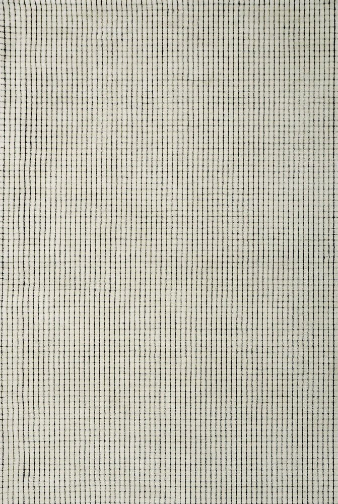 5' X 8' Beige and Black Checkered Power Loom Distressed Area Rug