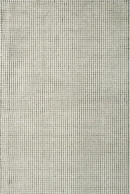 5' X 8' Beige and Black Checkered Power Loom Distressed Area Rug
