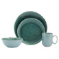 Green Sixteen Piece Ceramic Service For Four Dinnerware Set