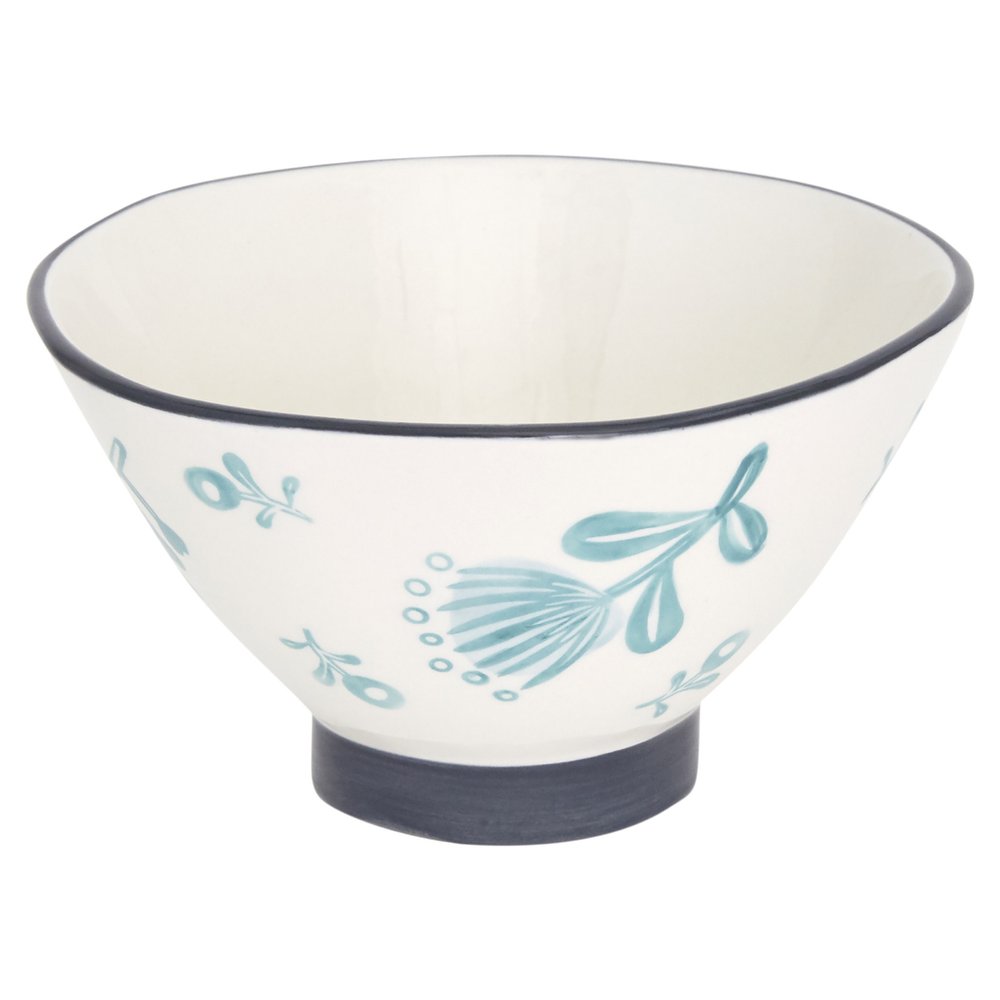 Blue and White Sixteen Piece Round Floral Ceramic Service For Four Dinnerware Set