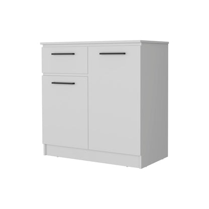 36" White Wood Single Drawer Double Dresser