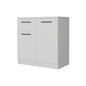 36" White Wood Single Drawer Double Dresser