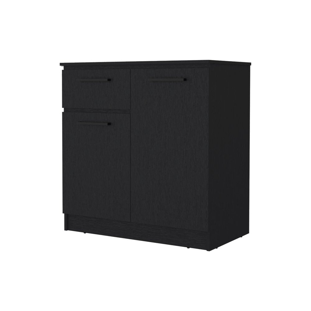 36" Black Wood Single Drawer Dresser