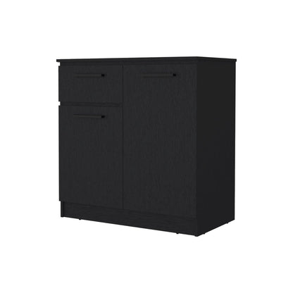 36" Black Wood Single Drawer Dresser