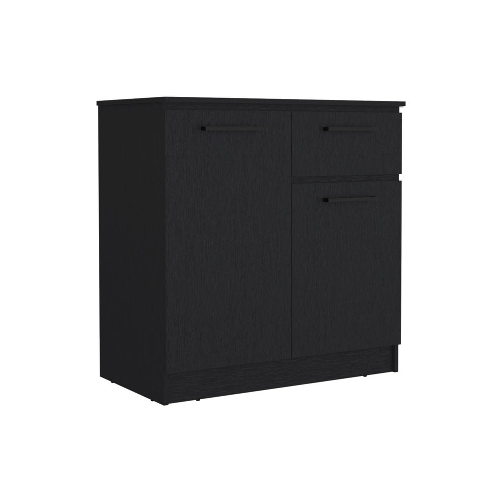 36" Black Wood Single Drawer Dresser