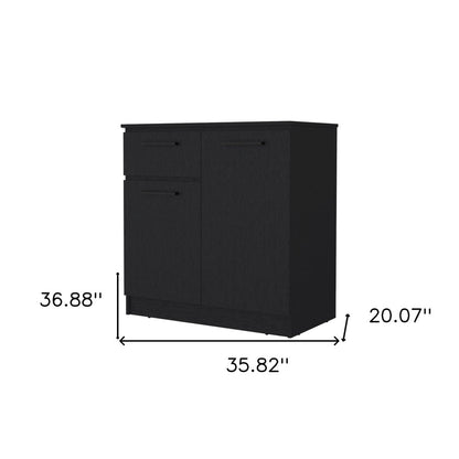 36" Black Wood Single Drawer Dresser