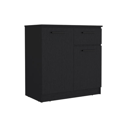 36" Black Wood Single Drawer Dresser