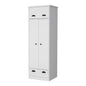 70" White Wood Three Door Single Drawer Combo Dresser