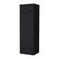 70" Black Wood Three Door Single Drawer Combo Dresser