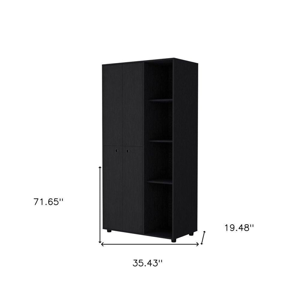 35" Black Wood Single Drawer Dresser