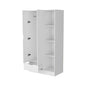 71" White Wood Two Door Single Drawer Combo Dresser