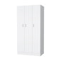 71" White Wood Three Door Two Drawer Combo Dresser